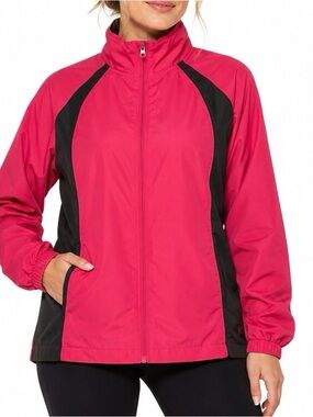 Danskin Now Pink & Black Lightweight Track Jacket / Windbreaker